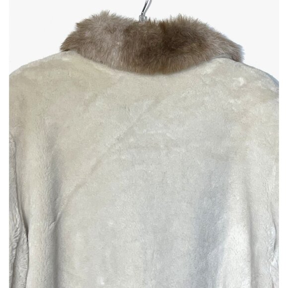 New Dennis Basso Ivory Beige Faux Fur Winter Coat - Made in USA - Picture 10 of 10